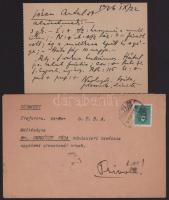 1936 Sassy Attila (1880-1967) festő két levele egy lapon két aláírással