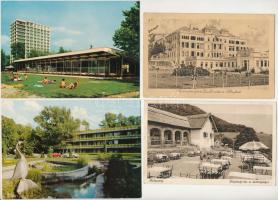 ÉTTERMEK, SZÁLLODÁK - 54 db MODERN magyarországi város képeslap, közte kb. 15 RÉGI, főleg Balaton kö...