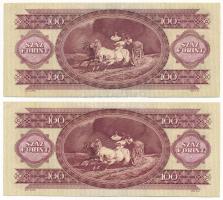1984. 100Ft (2x) egyiken nyomdai festékfoltok T:F szép papír
Adamo F35
