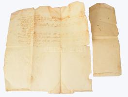 1660 Zala megye, Szentantalfa, a Dobosy család birtokainak felosztását rögzítő levél kővágóörsi és e...