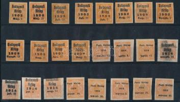 1902-1914 24 db Hírlapbélyeg Budapesti Hírlap előérvénytelenítéssel