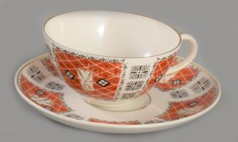 Wallendorf 2 darab vékonyporcelán csésze alátéttel, jelzett, hibátlan, d: 11,5 cm