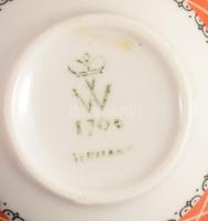 Wallendorf 2 darab vékonyporcelán csésze alátéttel, jelzett, hibátlan, d: 11,5 cm