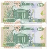 Zambia 1992. 20K (2x) sorszámkövetők "A/F 5984269 - A/F 5984270" T:UNC
Zambia 1992. 20 Kw...