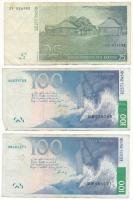 Észtország 1999. 100K (2x) + 2002. 25K T:F
Estonia 1999. 100 Krooni (2x) + 2002. 25 Krooni C:F
Kra...