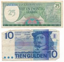 Hollandia 1968. 10G + Suriname 1985. 25G T:VG-F
Netherlands 1968. 10 Gulden + Suriname 1985. 25 Gul...