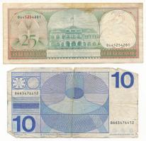 Hollandia 1968. 10G + Suriname 1985. 25G T:VG-F
Netherlands 1968. 10 Gulden + Suriname 1985. 25 Gul...