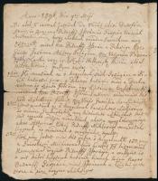1596 Butsfa vadász ülési jegyzőkönyv (Budafa, Zala megye) a Péterffy család tagjainak vagyon egyezsé...