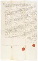 1774 Mihályi, Kisfaludi Klára nemes asszony örökegyezségi levele az ő és a mihályi plébános gyűrűspe...