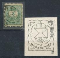 1874 Színesszámú 3kr 13-as fogazással, vésetjavítással (az ív 12. bélyege)