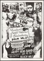 1989 A "Fekete Lyuk" alternatív zenei klub műsorplakátja, ef. Zámbó (efZámbó) Heppy Dead B...