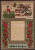 cca 1915 Csonka Gergely szegedi csemegepaprika termelő és kereskedő dekoratív szecessziós reklámlapj...