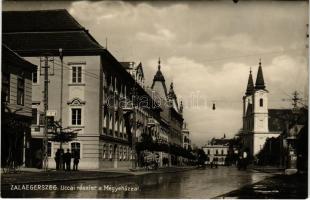1935 Zalaegerszeg, utca részlet a Megyeházzal, patika, gyógyszertár