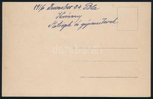 1916. dec. 24. Póla, matrózok és gépmesterek karácsonyi ünneplése, feliratozott fotólap, 9x14 cm