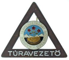 1950 k. "Magyar Természetbarát Szövetség - Túravezető" zománcozott fém jelvény (35x42mm) T...
