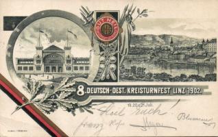 Linz the 8th German-Austrian Kreisturnfest in 1902 litho (EB)