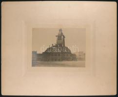 cca 1910 Brassó, Főtér, régi városháza, kartonra kasírozott fotó, szép állapotban, 9×11 cm / Brasov