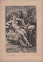 1596 Hendrik Goltzius (1558-1617) Jupiter és Júnó / Ámor. Manierista rézmetszet, papír, jelzett 25x3...