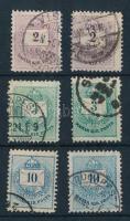 1881 2-2 db Színesszámú 2kr, 3kr és 10kr