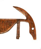 Mid-century modernista réz kecske szobor, jelzés nélkül, 11x6 cm