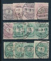 1881 12 db Színesszámú Krajcáros II. lemez 11 1/2 fogazás (42.000)