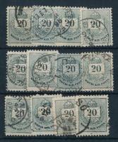 1881 12 db Színesszámú 20kr