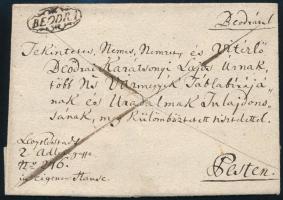 1845 Franco levél "BEODRA" - Pest