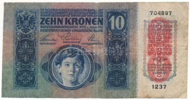 1915. 10K piros "DEUTSCHÖSTERREICH" felülbélyegzéssel T:VG
Adamo K11B