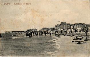 1912 Grado, Badeleben am Strand / beach, bathers (fa)