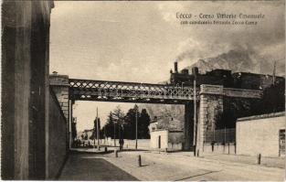 Lecco, Corso Vittorio Emanuele con cavalcavia ferrovia Lecco Como / street view with the railway ove...
