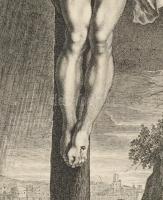 ca 1950 Lucas Vorsterman (1595-1675) Krisztus a kereszten. Rézmetszet, papír, jelzett. / Engraving p...