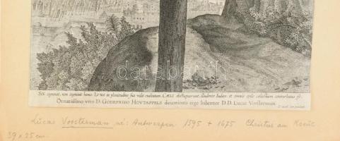 ca 1950 Lucas Vorsterman (1595-1675) Krisztus a kereszten. Rézmetszet, papír, jelzett. / Engraving p...