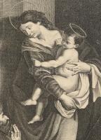 ca 1650 Lucas Vorsterman (1595-1675) Loretoi Madonna (Caravaggio után). Rézmetszet, papír, jelzett. ...