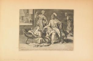 ca 1580 Gerard de Jode (1509-1591) Ambrosius Francken : Krisztus Márta és Mária házában. Rézmetszet,...