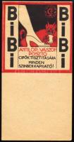 cca 1915 Bibi cipőtisztító reklámcédula ördög motívummal, szép állapotban