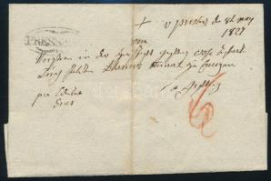 1827 Portós levél "PRESSBURG"