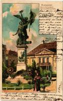1902 Budapest I. Dísz tér, Honvéd szobor. litho. artist signed