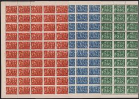 1943 Karácsony sor hajtott teljes ívekben (10.000) (20f rozsdafoltok / stain)