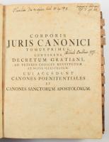 Freiesleben, Christoph Heinrich - Lancellotti, [Giovanni Paolo]: Corpus juri canonici academicum [.....