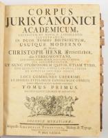 Freiesleben, Christoph Heinrich - Lancellotti, [Giovanni Paolo]: Corpus juri canonici academicum [.....