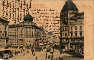1905 Budapest VIII. Kerepesi út és Erzsébet körút (Blaha Lujza tér), villamosok, Zálogkölcsön Intéze...