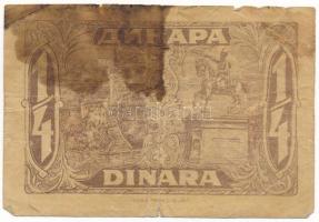 Jugoszlávia / Szerb-Horvát-Szlovén Királyság 1921. 25p / 1/4D T:VG folt
Yugoslavia / Kingdom of the...