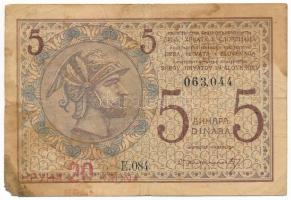 Jugoszlávia / Szerb-Horvát-Szlovén Királyság 1919. 5D "20K" felülbélyegzéssel, "E.084...