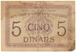Jugoszlávia / Szerb-Horvát-Szlovén Királyság 1919. 5D "20K" felülbélyegzéssel, "E.084...