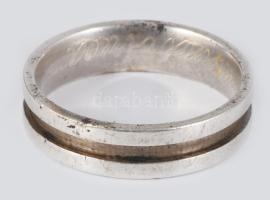 Ezüst (Ag) gyűrű, belül felirattal, jelzés nélkül, m:63, 6g