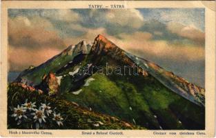 Tátra, Magas-Tátra, Vysoké Tatry; Sirató a Bolond Gerőről. Sámuel Földes kiadása / mountain peaks / ...