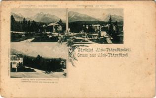 Alsótátrafüred, Unter-Schmecks, Dolny Smokovec (Magas-Tátra, Vysoké Tatry); Lomnici csúcs. Divald K....