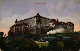 1916 Zólyom, Zvolen; vár, gőzmozdony. Klein Ármin kiadása / castle, locomotive + "ODERBERG - BU...