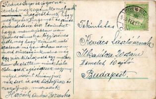 1916 Zólyom, Zvolen; vár, gőzmozdony. Klein Ármin kiadása / castle, locomotive + "ODERBERG - BU...