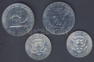 USA 1967. 1/2$ Ag "Kennedy" (2x) T:1/2,2 + 1976. 1$ "Bicentennial" T:2- + 1972. ...